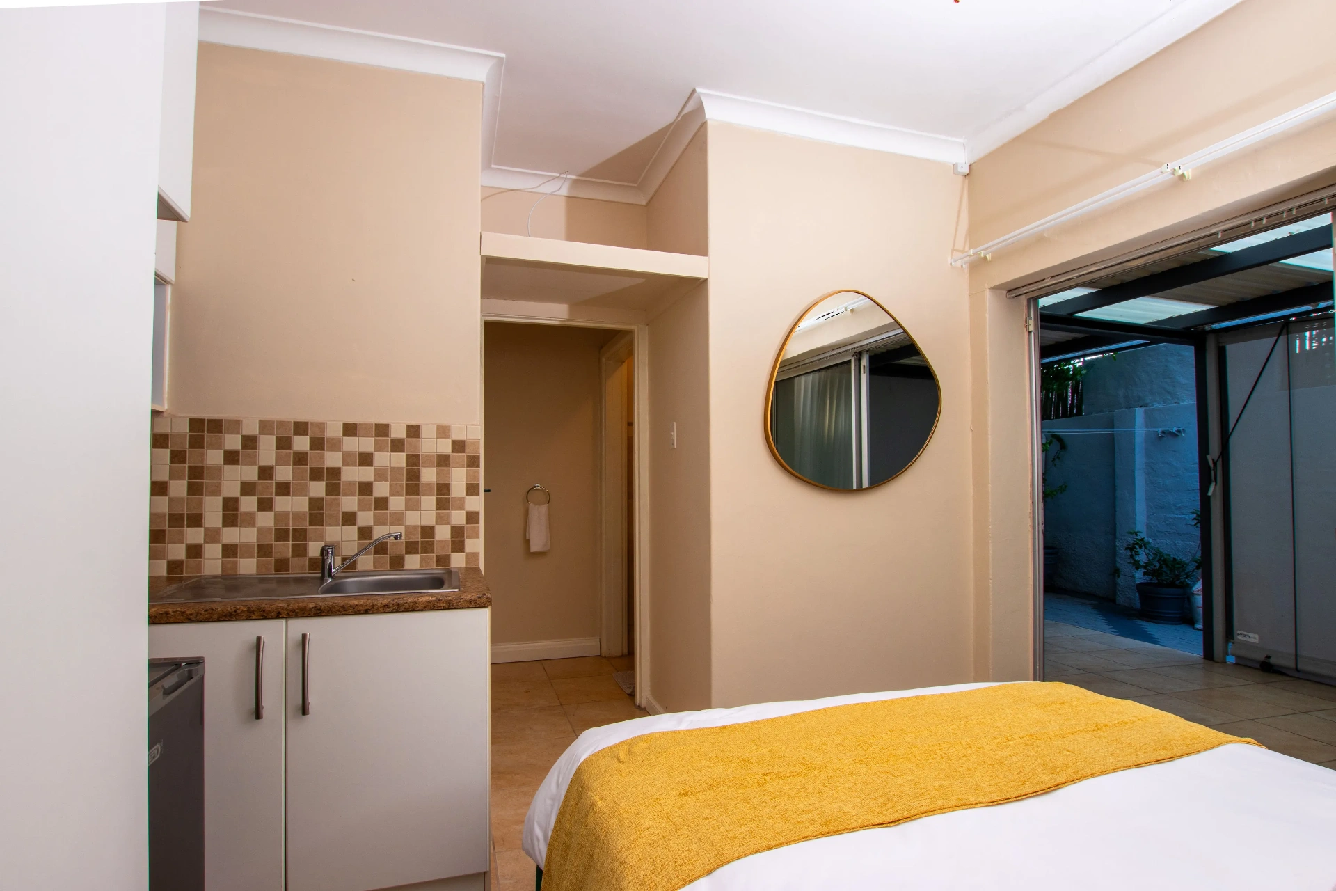 The Aurora Room — view to private courtyard