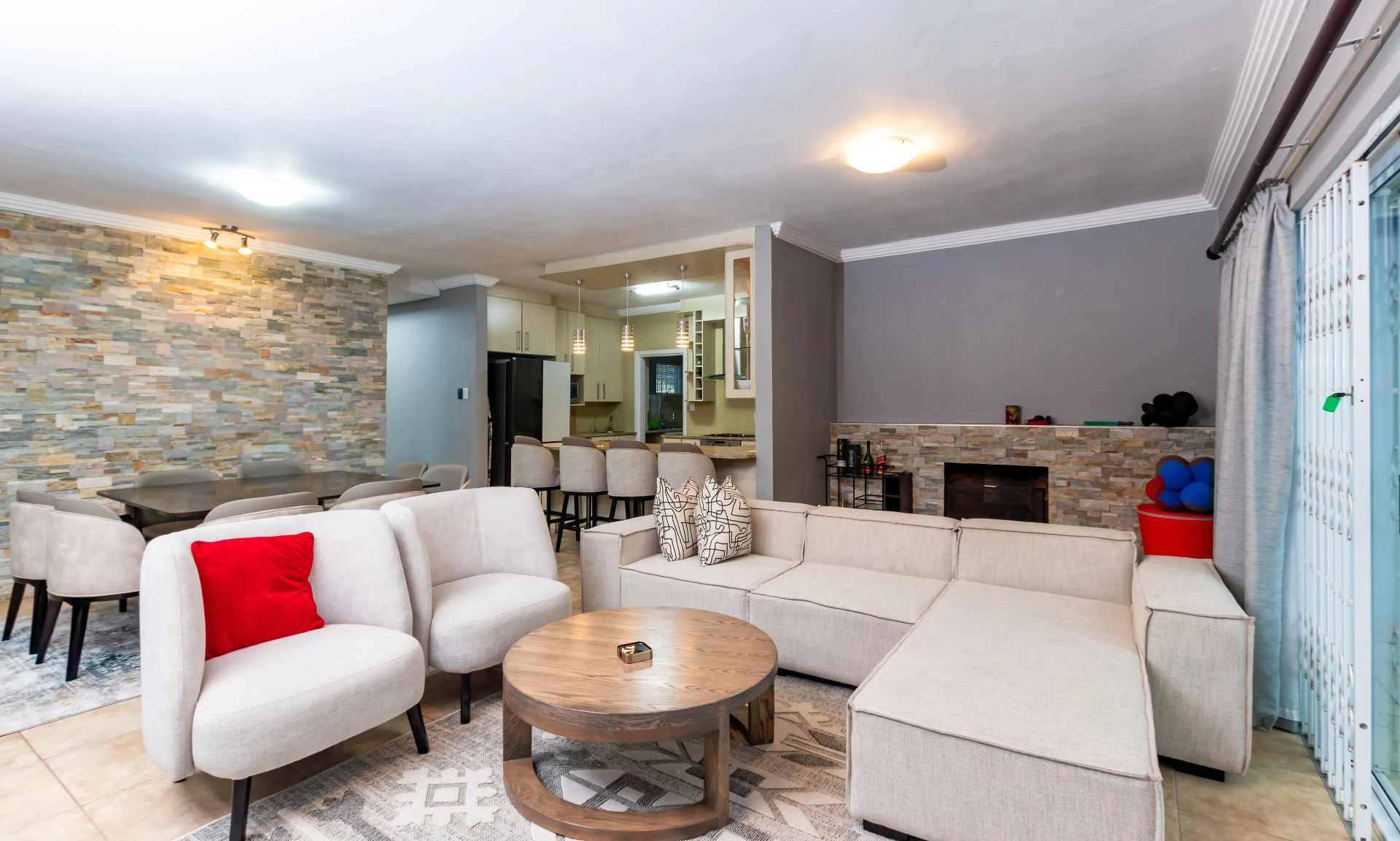 Open-plan living and dining