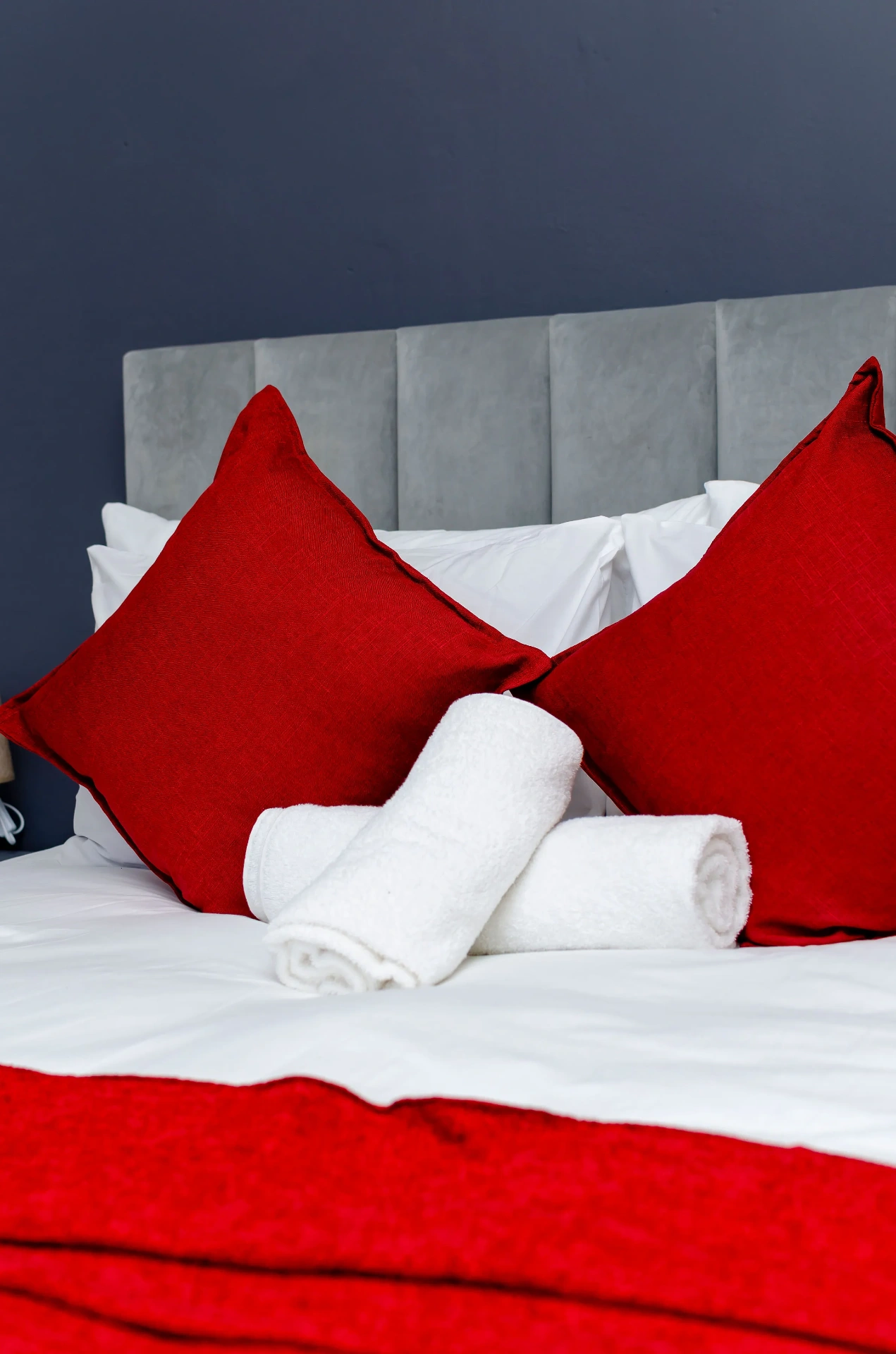 The Serenity Room — plush bedding detail