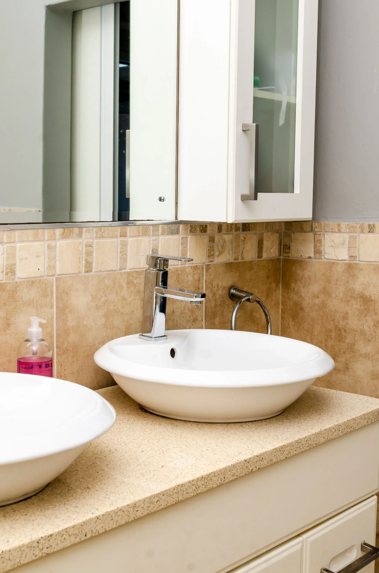 Presidential Suite — twin vessel basins